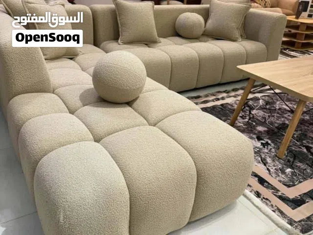 عرض خاص ومميز كورنر بابلز حرف L مع كنبه مزدوجة 9 مقاعد كفالة 5 سنوات الاسفنج دانلوب عالي الجودة