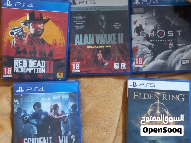 خمس العاب للبيع حالة الالعاب نظيفة جداا و كل لعبة بسعر مختلف