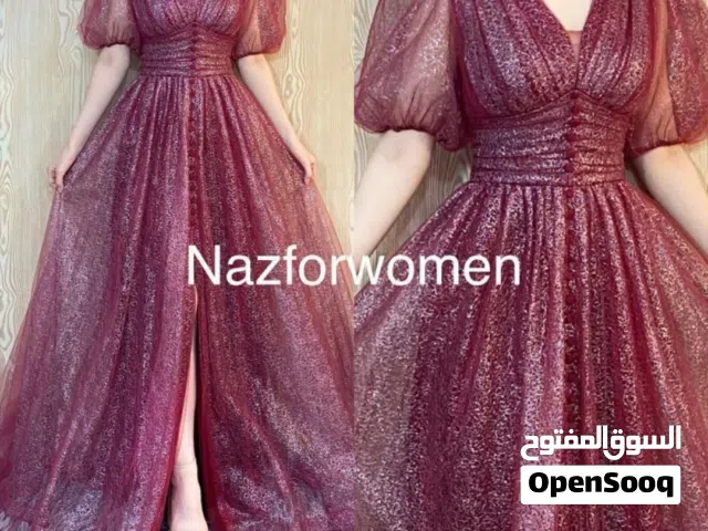 فستان مناسبات احمر مثل الصورة بالضبط