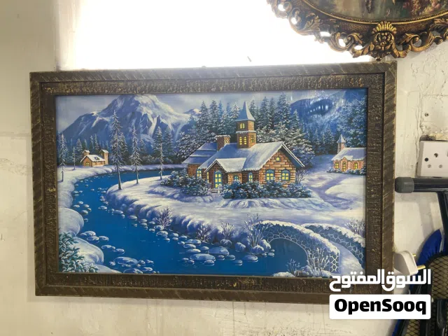 Framed Winter Landscape Art - لوحة منظر طبيعي شتوي