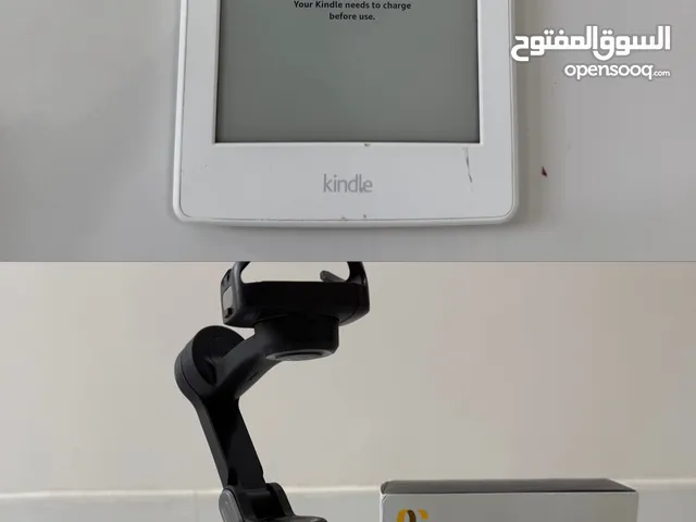 جهاز كندل paperwhite للقراءة مع جامبل للتصوير بالهاتف - kindle e-reader with phone gimbal