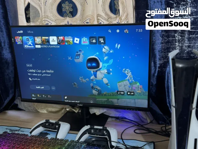 بلايستيشن 5  ps5 مع شاشاه 165هرتز وكيبورد وماوس وايدتين وبتيجي مع مدخل للديسكات