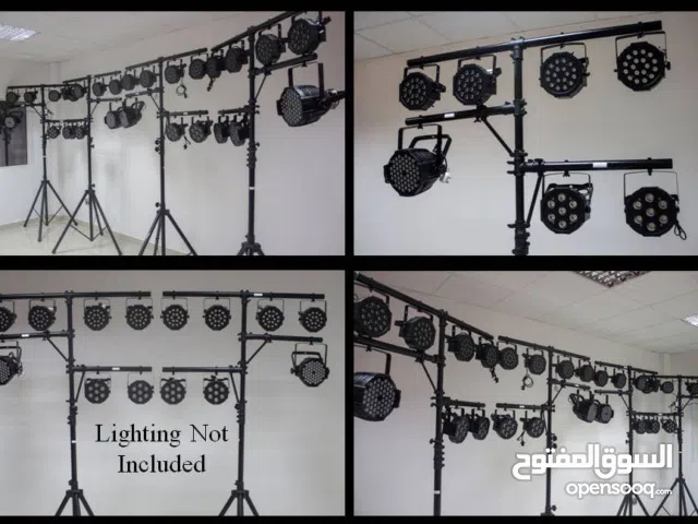 4 X Lighting Stand Double T-Bar With Crank + 3X Flat Truss Black (Large Set)