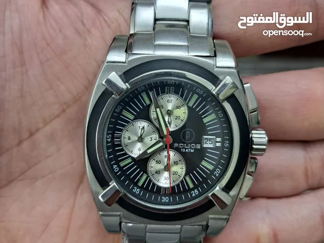ساعة رجالي مميزة Police كوبي درجة اولى بامتيازات الشركة وماكينة اصلية بحالة الوكالة استخدام بسيط