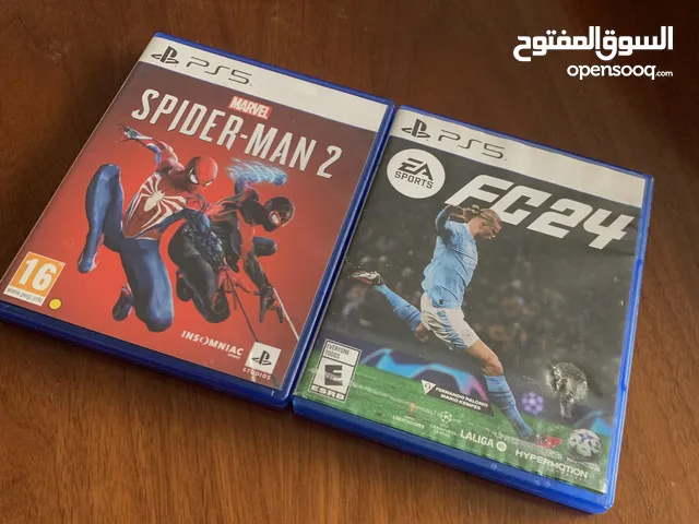 Ps5 Spiderman 2 + FC 24 نظيف واستعمال خفيف