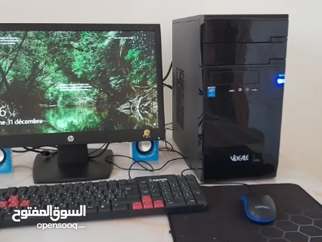 حاسوب مكتبي (الوحدة المركزية:videale, و الشاشة hp )