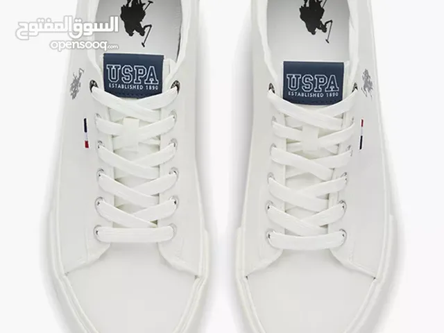 كوتشي U.S. Polo Assn. أصلي أبيض – جديد لم يُستخدم"