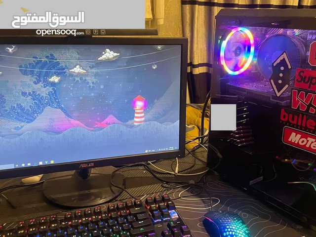 بي سي قمينق مع ماوس وكيبورد وشاشة وماوس باد وسماعة