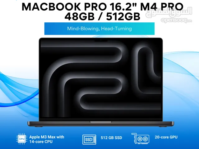 Macbook Pro 16.2" M4 Pro 48GB / 512GB/ماك بوك برو 16.2" M4Pro
