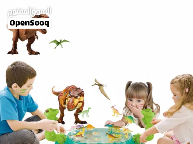 لعبة كرة الدبابيس القتالية للأطفال – جهاز قذف مزدوج اللاعبين بتصميم ديناصور