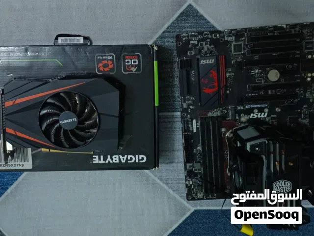 لوحة H170 من MSI + معااج i5 6th gen 6500 + مبرد هوائي من Cooler Master  + كرت شاشة gtx 1060 Gigabyt