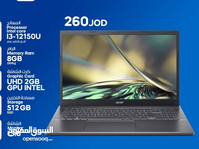 ACER ASPIRE 3 I3-12150U 8GB RAM SSD256GB  لابتوب ايسر جديد كفالة سنة
