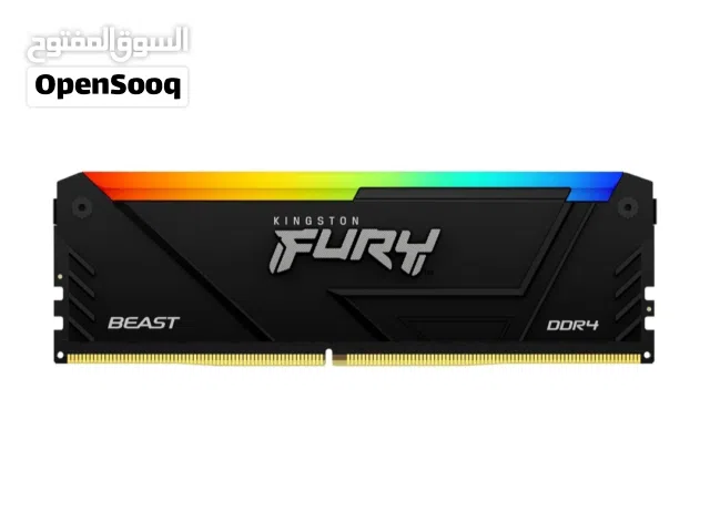 fury rgb ddr4 16gb speed 3200mhz بحاله الجديد بكيتها معها تم استخدامها للمعاينه فقط