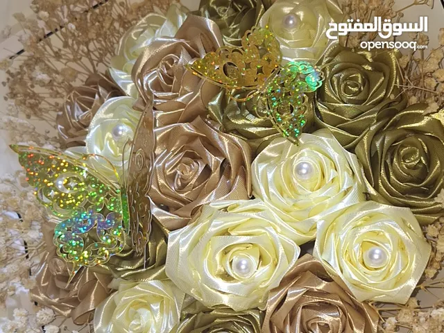 باقات زهور -باقة ورد من الساتان لا تذبل