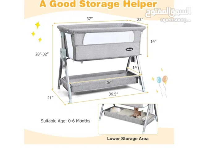 سرير اطفال جانبي infans جديد