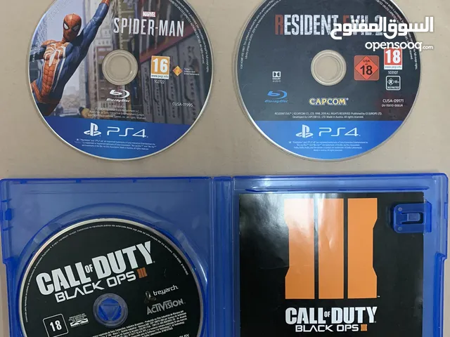 PS 4 - spider-man - cod - black ops - resident evil 2 - Price 15 KD