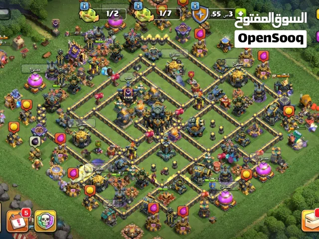 كلاش اوف كلانس  تاون 17 ماكس  3500 جوهرة