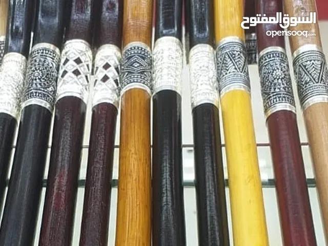 عصا خيزران فضة عمانية خالص