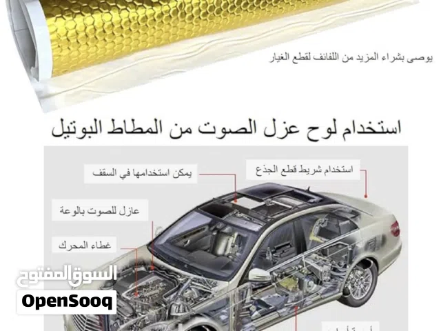 (عازل صوت+عازل حراري) للسيارات . صفائح الومنيوم مع لاصق قوي من مطاط البوتيل. للمزيد من التفاصيل