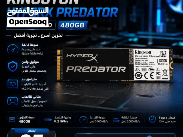 هاردسك Kingston HyperX Predator M.2 NVMe SSD 480GB