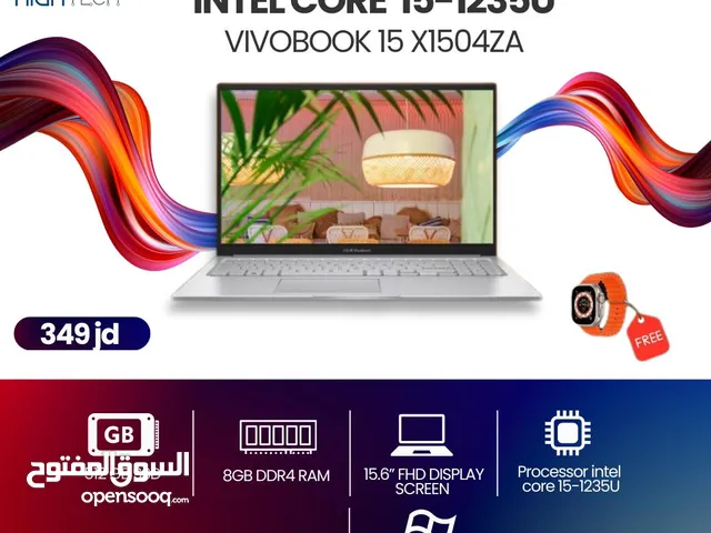 لابتوب اسوس فيفوبوك X1504ZA  انتل كور اي 5 جيل 12-8جيجابايت-512جيجابايت-15.6" شاشة ووندوز 11برو