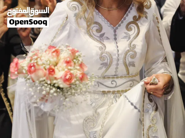 Luxury Custom-Made White Kaftan (Worn Once) – Perfect for Katb Ktab / Engagement
