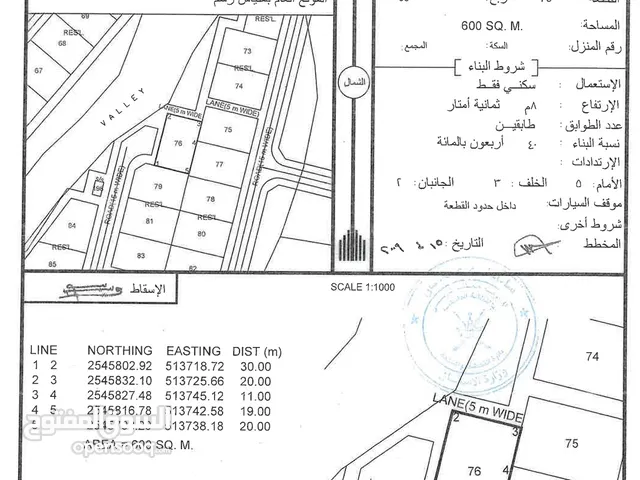 Residential Land for Sale in Al Dakhiliya Bahla