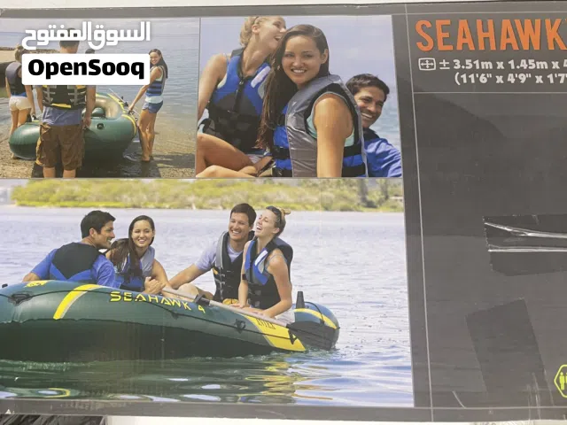 INTEX Seahawk 4 Inflatable Boat for Fun Water Adventures with all needed accessories
