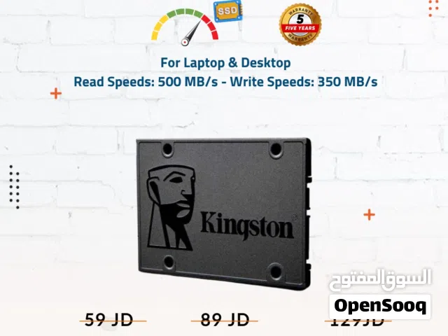قرص صلب داخلي عالي الأداء هارديسك SSD داخلي - Kingston A400-X10 SATA Internal SSD