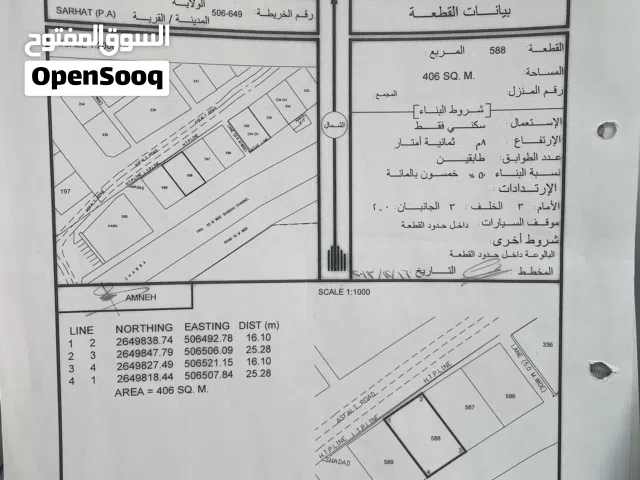 ارض للبيع السرحات مقابل مدرسه الفاروق ودره العلم
