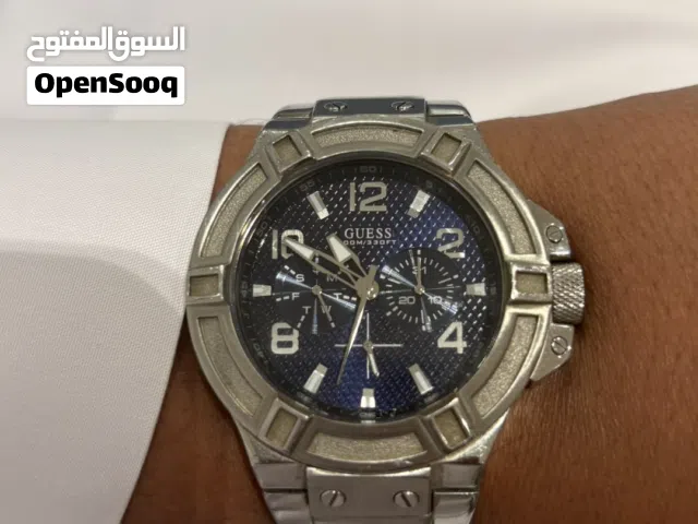 Guess Stainless Steel, Analog Watch, W0218G2, Men, Blue Dial, Silver Band