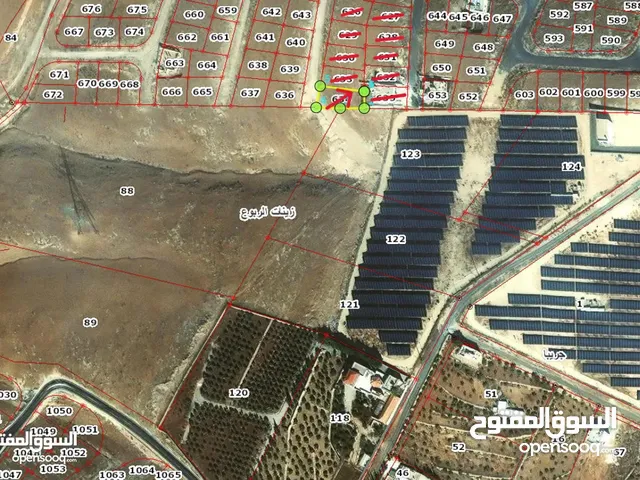 قطعة ارض شمال عمان في زينات الربوع للبيع من ضمن مشروع اسكان التربية