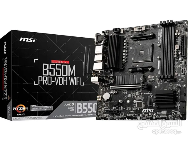 مذربورد ام اس اي لمعالجات اي ام دي رايزن جيل 3000 - 5000 MSI B550M PRO-VDH WIFI DDR4/AMD RYZEN CPU