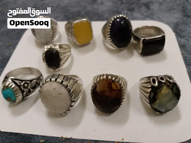 silver rings natural stone amber opal moon feroza star 250 to 300