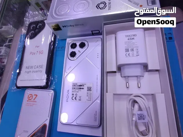 تيكنو بوفا 7 5G  مستعمل بحالة ممتازة مع الكرتونة 256 جيجا 16 رام مع باور بانك