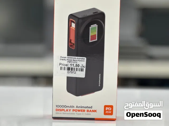 Porodo 10000mAh Animated Display power Bank