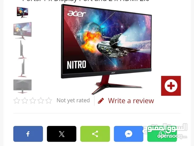 شاشة ايسر acer 27 انش FHD 1080p للبيع تردد 165 Acer Nitro Gaming Monitor 27-inch Screen IPS Full HD