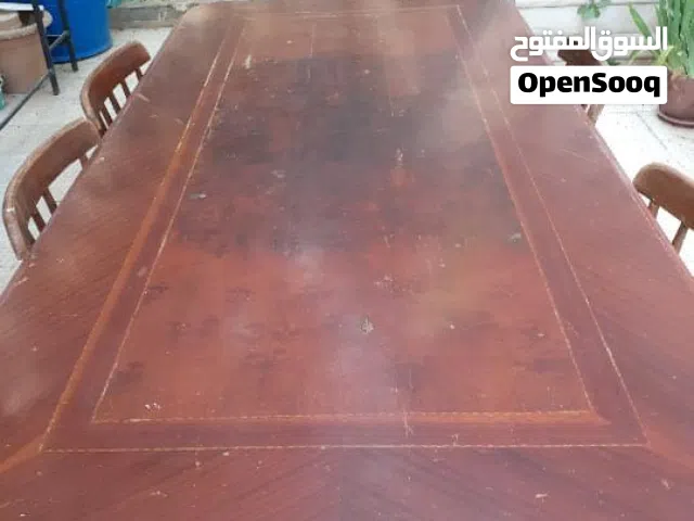 طاوله سفره خشبيه مع 6 مقاعد للبيع