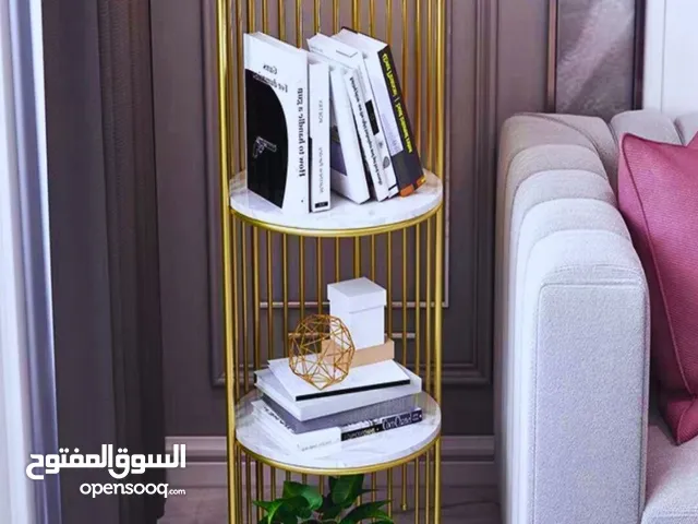 رف ملكي بخشب مطلي رخامي – لمسة فخامة ملوكية لبيتك هيكل حديد ذهبي متين مع لمسة "تاج ملكي"