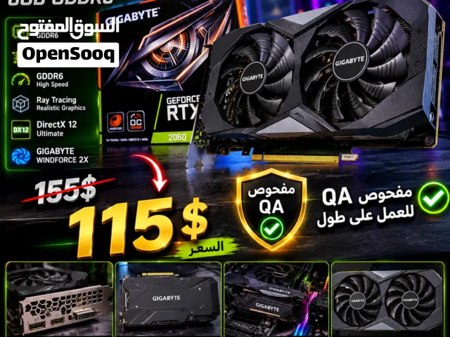 كرت شاشة rtx 2060 6g من قيفا بايت بنضافة ممتازة وحرارة مستقرة