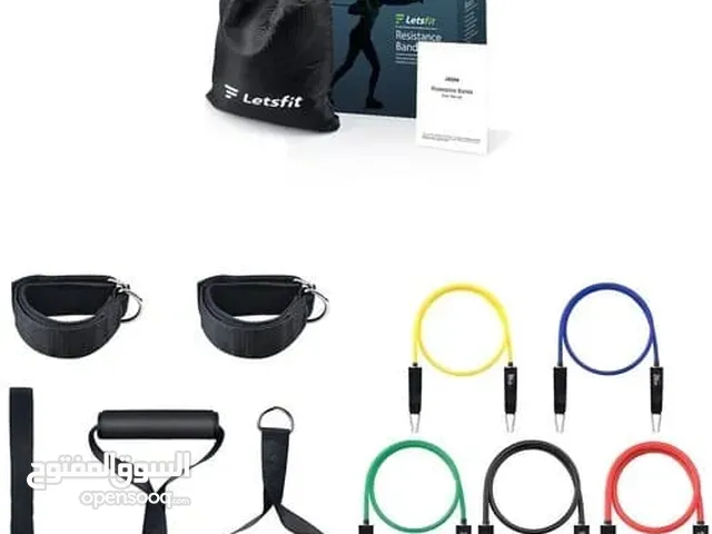 طقم مقاومة خماسي أصلي بجودة عالية  أحزمة مطاطية متعددة المستويات لتمارين القوة واللياقة البدنية