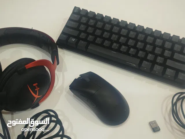 سماعه هايبر اكس . وماوس ريزر v3 و كيبورد هايبر اكس ميني