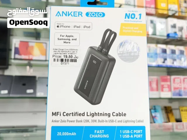NEW ANKER POWERCORE 20000mAh PD 30W BUILT-IN USB C AND LIGHTING CABLE