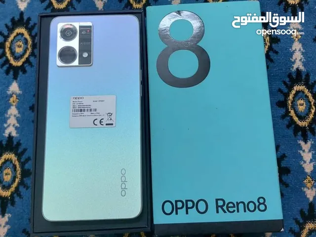 مستعمل اخو الجديد oppo Reno 8 رام 13 جيجا 256 أغراضة والكرتونه الأصلية متوفر توصيل