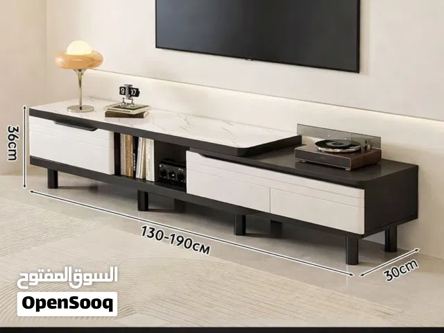 طاولة تلفاز عصرية قابلة للتمديد مع ادراج تخزين - تصميم حديث وانيق