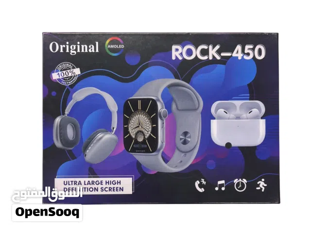 ساعتك وسماعاتك بجهاز واحد!  ROCK-450 تجمع شاشة كبيرة واضحة لتتبع خطواتك وسعراتك مع سماعات