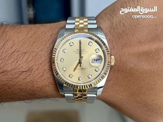 Rolex Datejust 36mm. Champagne - colour set with diamonds