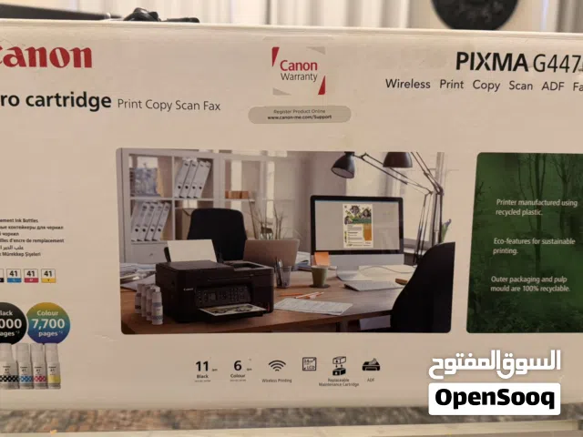 طابعة Canon PIXMA G4470 شبه جديدة مع الكرتون والفاتورة
