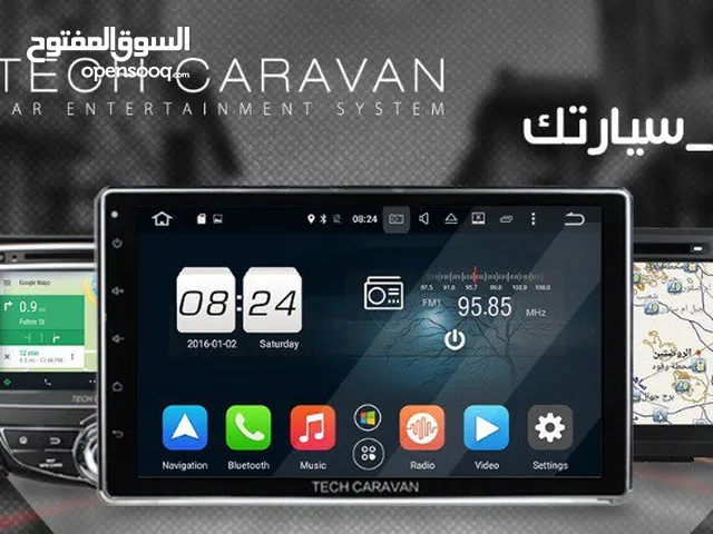 شاشة سيارة تشتغل بنظامين اندرويد + ابل ماركة tech caravan 500 سعودي جديده بالكرتون غير مستعمله