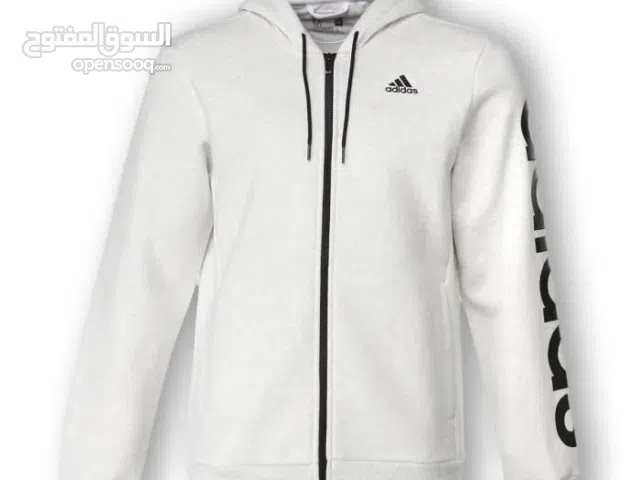 جاكيت adidas اصلي 100% لون ابيض مقاس 2XL